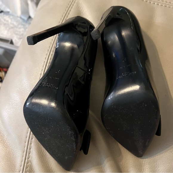 ❤️YSL Authentic Saint Laurent bow patent leather stilettos size 37 = 6 1/2. - Picture 4 of 12